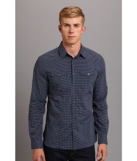 John Varvatos Star U.S.A. Slim Fit Point Collar Shirt 49LH Mens Long Sleeve Button Up (Navy)