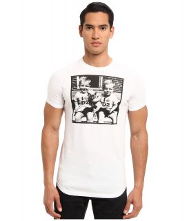 DSQUARED2 Soft Print Sexy Slim Fit Tee Mens Short Sleeve Pullover (White)