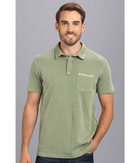 Lucky Brand Double Knit Polo Mens Short Sleeve Pullover (Green)