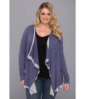 Stetson Plus Size 8968 Cotton Rayon Jersey Cardigan Womens Sweater (Purple)