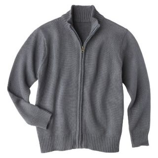 Cherokee Boys School Uniform Zippered Cardigan   Charcoal XS