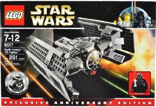 Lego Year 2009 Star Wars Classic Movie Series Exclusive Anniversary Edition Vehicle Set # 8017   Darth Vader's Tie Fighter with Flick Firing Missiles and Darth Vader's Minifigure with Red Lightsaber (Total Pieces: 251): Toys & Games