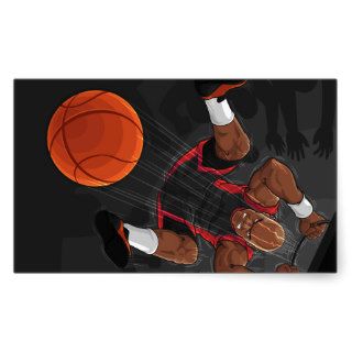 Basketball Player Doing Slam Dunk Stickers