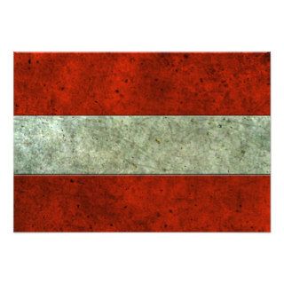 Austrian Flag Aged Steel Effect Custom Announcement