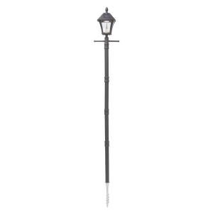 Gama Sonic Baytown 82 in. 1 Head Outdoor Black Solar Lamp Post with EZ Install Anchor GS 106S G