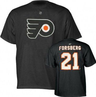 Peter Forsberg Black Reebok Name and Number Philadelphia Flyers T Shirt : Sports Related Merchandise : Sports & Outdoors