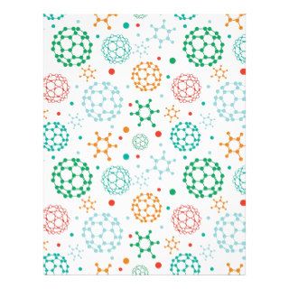 Colorful molecules pattern customized letterhead