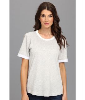 Rebecca Taylor Short Sleeve Lasercut Tee Womens T Shirt (Gray)