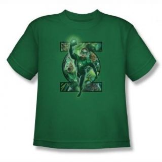 Green Lantern   Youth Corps Filled Logo(Movie) T Shirt In Kelly Green: Novelty T Shirts: Clothing