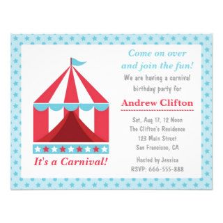 Backyard Carnival Birthday Party Theme for kids Custom Invitation