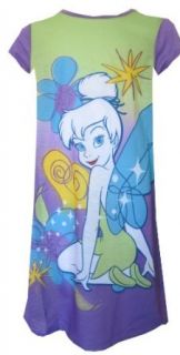 Disney Fairies Smiling Tinkerbell Cap Sleeve Nightgown for girls (7/8): Clothing