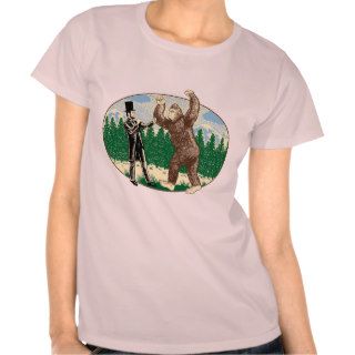 ABE LINCOLN: SASQUATCH HUNTER   Funny Bigfoot Logo Tee Shirts