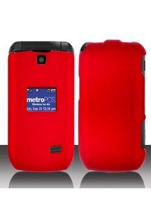 LG MN180 Select Rubberized Shield Hard Case   Red: Cell Phones & Accessories