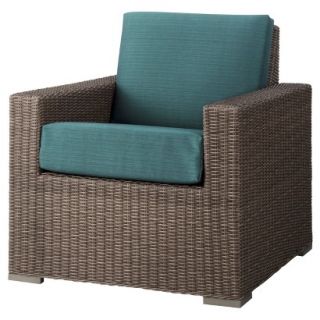 Outdoor Patio Furniture: Threshold Turquoise (Blue) Wicker Club Chair,