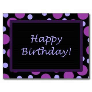 Happy Birthday! Purple Periwinkle Dots Post Card