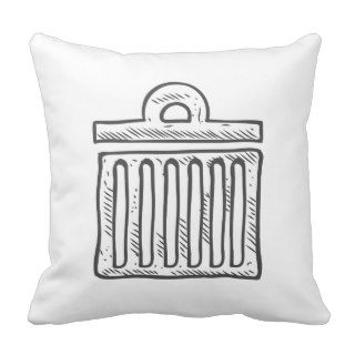 Trash Can Garbage Can Refuse Throw Pillow