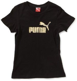 PUMA Kinder T Shirt Large Logo, black, 128, 816868 06: Sport & Freizeit