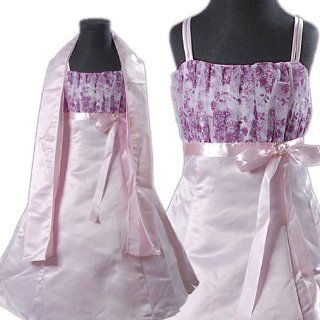 D153 6 Blumenmädchen Kleid Festkleid Pink (Gr.122/128): Baby