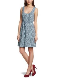 LANA natural wear Damen Kleid (knielang) , geblümt 131 2401 5402 Trägerkleid Colette, Gr. 38 (S), Blau (Druck Juliette blueair/graphit): Bekleidung
