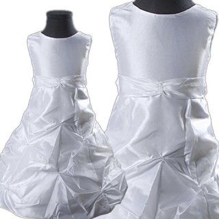 D073 10 Blumenmädchen Kleid Festkleid Weiß (Gr.134/140): Baby