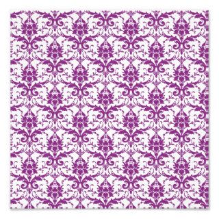 Purple Damask Pattern Photo Print