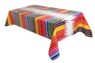 Tischdecke aus Wachstuch abwaschbar nach Wunschmaß Buntstifte (236 00)   220 x 140 cm: Küche & Haushalt