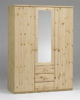 Kiefer Schrank Spiegelschrank Kleiderschrank Teilmassiv natur lackiert  Breite 145 cm  Höhe 200 cm  Tiefe 62 cm: Küche & Haushalt