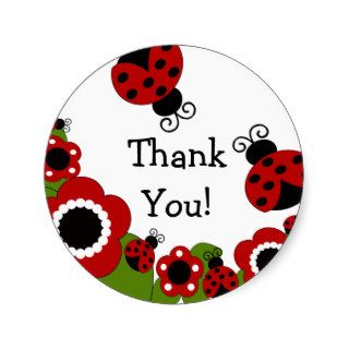 Ladybug Thank You Birthday Sticker
