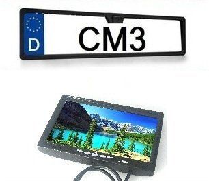7 TFT LCD Monitor + Nummernschild Rückfahrkamera, 720 x 480 Pixel Auflösung, 170 Grad Aufnahmewinkel, Nachtsicht Funkion, PAL und NTSC, CM3 KFZ 007: Auto