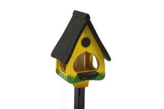 Vogelhaus mit Fuss Holz gelb/schwarz Vogelhaus 170 cm Vogel: Haustier