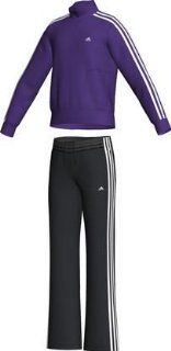 adidas Kinder Trainingsanzug 3S Ess Cotton Open Hem, violett / grau, 176, O04369 176: Sport & Freizeit