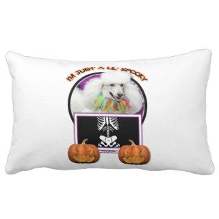 Halloween   Just a Lil Spooky   Poodle   White Pillow