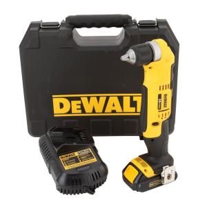 DEWALT 20 Volt Max (1.5 Ah) Li Ion Cordless Compact Right Angle Drill Kit DCD740C1