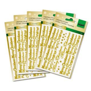 Sigel CS202 Weihnachts Sticker "Golden Letters", gesamt 135 Stück, gold, mit filigraner Stanzung: Bürobedarf & Schreibwaren