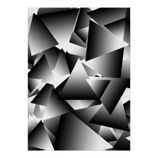 Monochrome Abstract Triangles Fashion Pattern Print