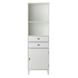 Home Decorators Collection Moderna 20 in. W Linen Cabinet with Wooden Door in White 1182600410