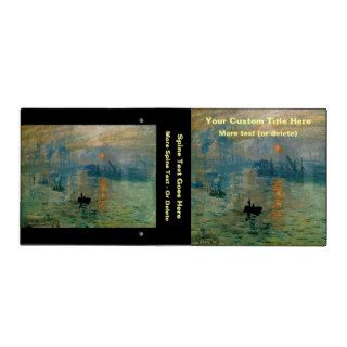 Monet's Impression Sunrise (soleil levant)   1872 Vinyl Binders