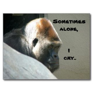 SOMETIMES ALONE I CRY ape  postcard
