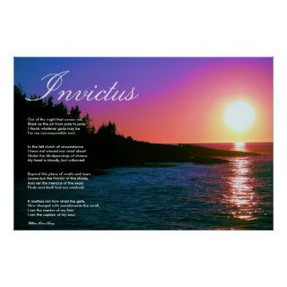 Invictus ~ Inspirational Poem. Posters