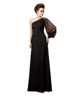 Whatabeautifullife New 2014 Satin One shoulder Beaded Mother of the Bride Dress Long at  Womens Clothing store