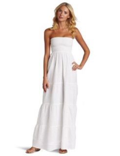 Melissa Odabash Women's Adela Cotton Anglais Strapless Maxi Dress, White, Small at  Womens Clothing store
