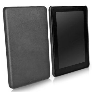 BoxWave Kindle Fire Leather Minimus Case   Low Profile, Slim Fit Textured Leather Snap Shell Cover   Kindle Fire Cases and Covers (Jet Black): Kindle Store