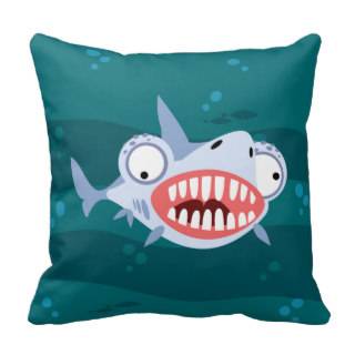 Funny Shark Throw Pillow