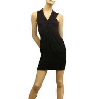 Black Knot Front Dress (Medium) at  Womens Clothing store
