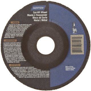 Norton Metal Stainless Steel Right Cut Small Diameter Reinforced Abrasive Cut Off Wheel, Type 27, Aluminum Oxide, 7/8" Arbor, 4 1/2" Diameter x 0.045" Thickness (Pack of 20) Abrasive Cutoff Wheels