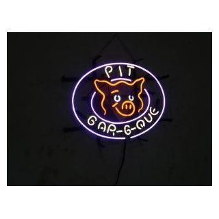Pit Barbecue Beer Handcrafted Real Glass Tube Neon Light Sign 24" X 24" the Best Offer!    