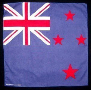Flag of New Zealand Kiwi Bandana Handkerchief Headwrap Head Wrap Biker 20x20 in Good Quality Best Beautiful Fast Shipping and Ship Worldwide : Other Products : Everything Else