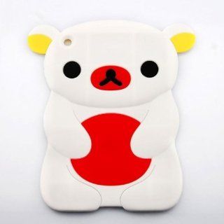 HJX White Ipad Mini New Lovely 3D Cartoon Animal Bear Soft Silicone Skin Case Protector Cover for Apple Ipad Mini: Cell Phones & Accessories