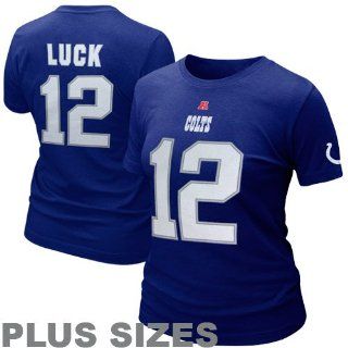 NFL Andrew Luck Indianapolis Colts Ladies Her Catch Plus Sizes T Shirt   Royal Blue : Sports Fan T Shirts : Sports & Outdoors