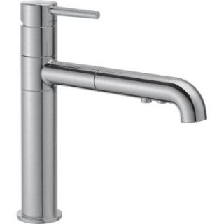 Delta Trinsic Single Handle Pull Out Sprayer Kitchen Faucet in Arctic Stainless 4159 AR DST
